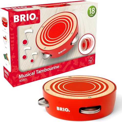 BRIO 30263 Schellentrommel - Spielerisch EIN Gefühl für Rhythmus bekommen - Musikinstrument für Kinder ab 18 Monaten von BRIO