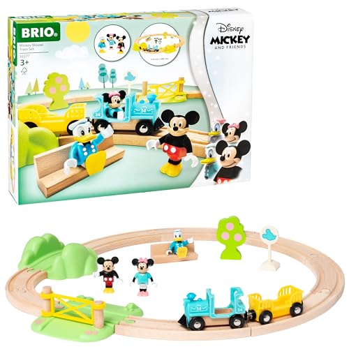 BRIO World 32277 Micky Maus Eisenbahn-Set - Ergänzung Holzeisenbahn - Empfohlen ab 3 Jahren von BRIO