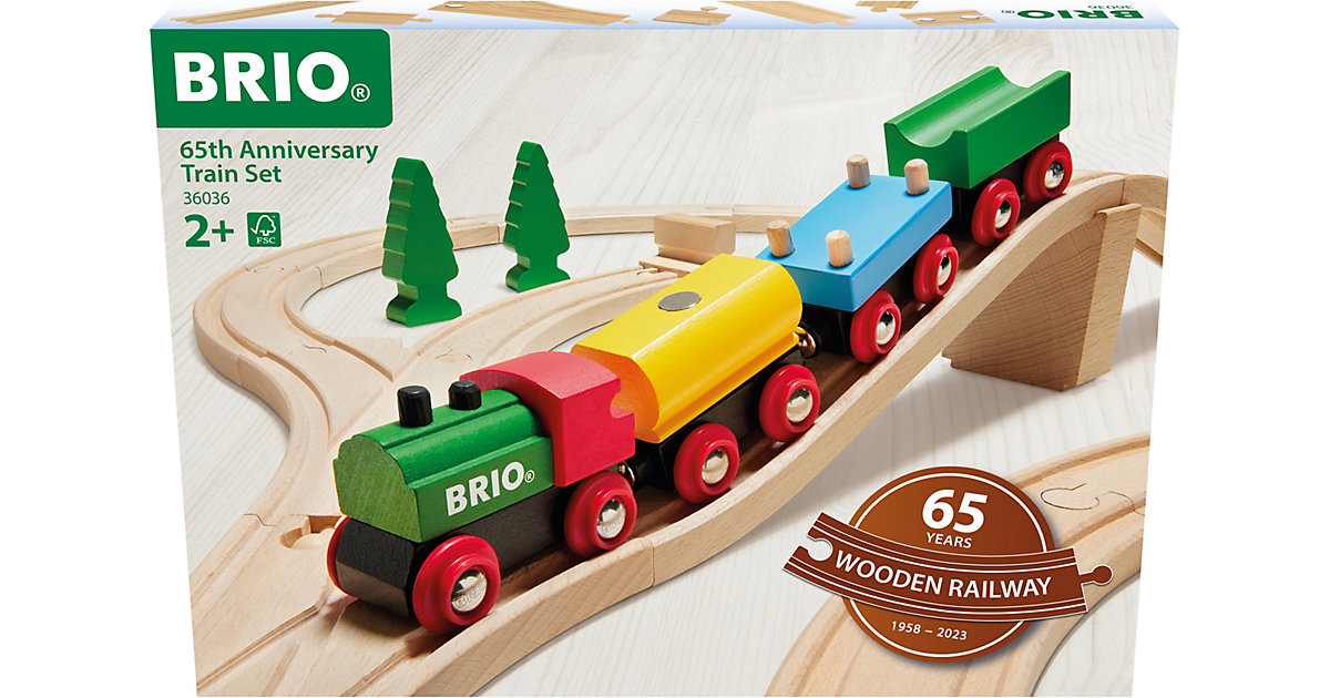 36036 BRIO 65 Jahre Holzeisenbahn Jubiläums-Zugset von BRIO