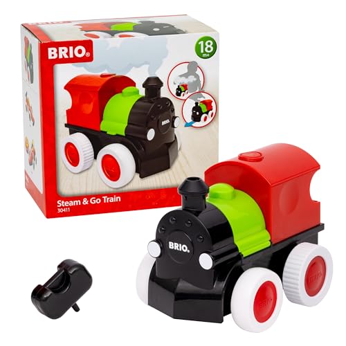 BRIO – 30411 Push & Go Zug mit Dampf | Spielzeug für Kleinkinder ab 18 Monate von BRIO