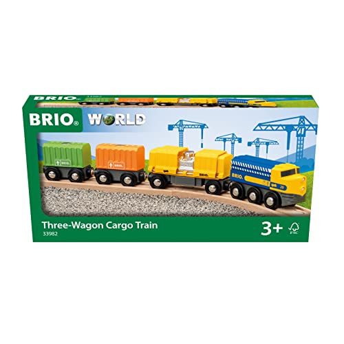 BRIO 33982 - Güterzug mit DREI Waggons von BRIO