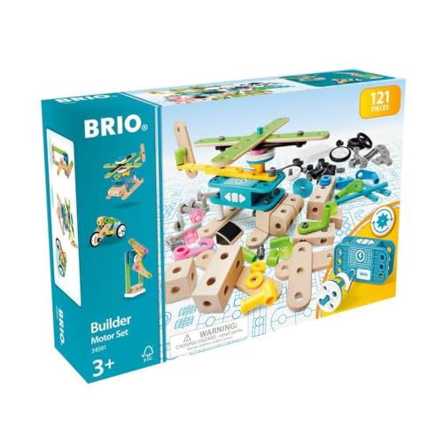 BRIO Builder 34591 Motor-Konstruktionsset 120 tlg. - Set mit Motor zum Konstruieren von Hubschraubern, Autos und beweglichen Objekten im BRIO Builder Konstruktionssystem - Für Kinder ab 3 Jahren von BRIO