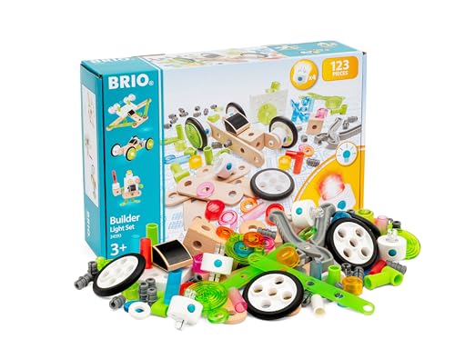 BRIO Builder 34593 Licht-Konstruktionsset, 120 TLG. - Das kreative Konstruktionsspielzeug aus Schweden mit mehrfarbigen Licht-Bausteinen für noch mehr Spielspaß - Für Kinder ab 3 Jahren von BRIO