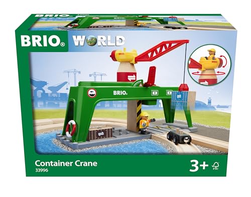 BRIO World 33996 Bahn Verlade Terminal - Mit beweglichem Kran zum Umladen von Gütern auf die Schiene, Straße und das Schiff - Empfohlen für Kinder ab 3 Jahren von BRIO