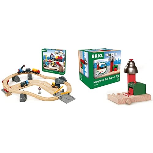 BRIO Bahn 33210 - Straßen & Schienen Steinverlade Set & World 33754 Magnetisches Glockensignal – Eisenbahnzubehör Holzeisenbahn – Kleinkinderspielzeug empfohlen für Kinder ab 3 Jahren BRIO Bahn 33210 - Straßen & Schienen Steinverlade Set & World 33754 Magnetisches Glockensignal – Eisenbahnzubehör Holzeisenbahn – Kleinkinderspielzeug empfohlen für Kinder ab 3 Jahren von BRIO