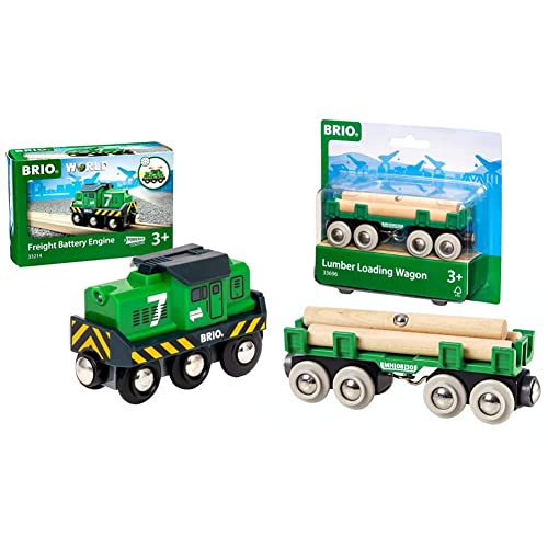 BRIO Bahn 33214 - Batterie-Frachtlok & Bahn 33696 - Langholzwagen BRIO Bahn 33214 - Batterie-Frachtlok & Bahn 33696 - Langholzwagen von BRIO
