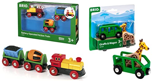 BRIO Bahn 33319 - Zug mit Batterielok & Bahn 33724 - Giraffenwagen BRIO Bahn 33319 - Zug mit Batterielok & Bahn 33724 - Giraffenwagen von BRIO