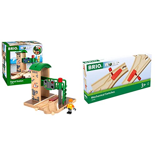 BRIO Bahn 33674 - Signal Station & Bahn 33344 - Mech. Weichenpaar (L1/M1) von BRIO