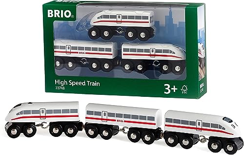 BRIO Bahn 33748 - Schnellzug Mit Sound, Holz, 3-teilig von BRIO