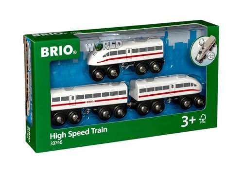 BRIO Bahn 33748 - Schnellzug Mit Sound, Holz, 3-teilig von BRIO