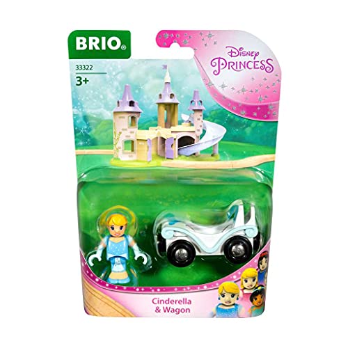 BRIO Disney Princess 33322 - Aschenputtel mit Waggon - Ergänzung Holzeisenbahn - Empfohlen ab 3 Jahren von BRIO