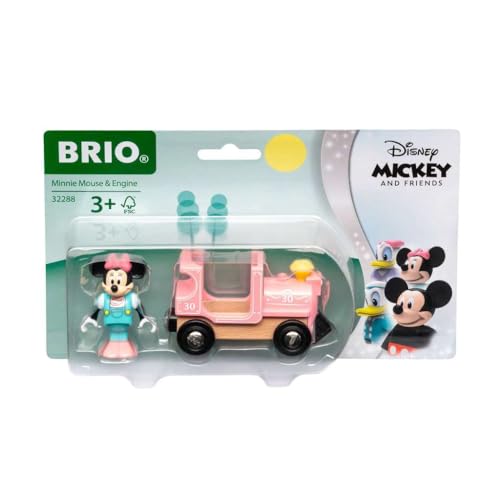 BRIO World 32288 Minnie Maus Lokomotive - Zubehör Holzeisenbahn - Empfohlen ab 3 Jahren von BRIO