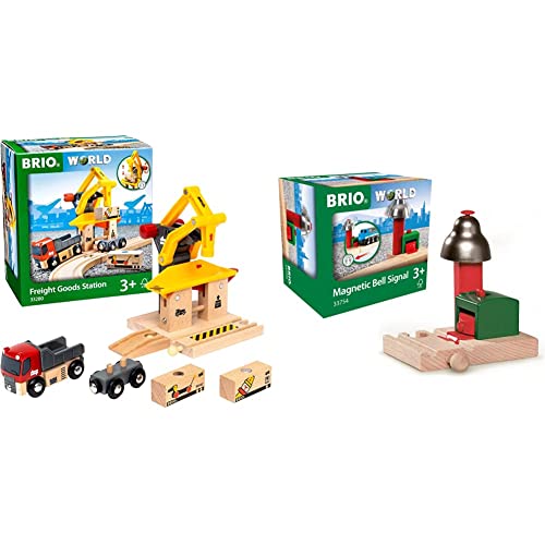 BRIO World Frachtverladestation & Magnetisches Glockensignal - Eisenbahnzubehör für die Holzeisenbahn - Ab 3 Jahren BRIO World Frachtverladestation & Magnetisches Glockensignal - Eisenbahnzubehör für die Holzeisenbahn - Ab 3 Jahren von BRIO
