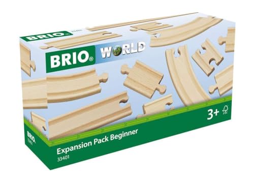 BRIO World 33401 Kleines Schienensortiment - 11 Schienen aus Buchenholz für die Holzeisenbahn - Empfohlen für Kinder ab 3 Jahren von BRIO