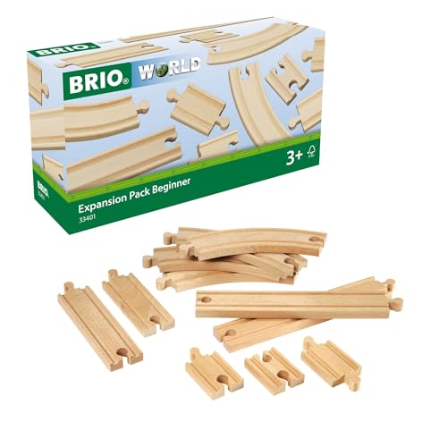 BRIO World 33401 Kleines Schienensortiment - 11 Schienen aus Buchenholz für die Holzeisenbahn - Empfohlen für Kinder ab 3 Jahren von BRIO