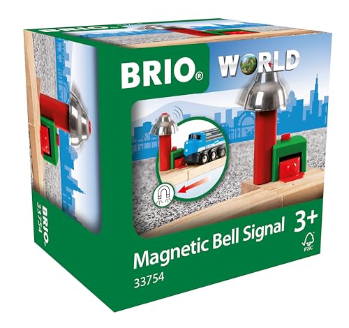 BRIO World 33754 - Magnetisches Glockensignal – Eisenbahnzubehör Holzeisenbahn – Kleinkinderspielzeug empfohlen für Kinder ab 3 Jahren von BRIO