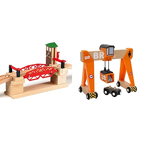 BRIO World 33757 Hebebrücke & Bahn 33732 - Container-Verladekran – Eisenbahnzubehör Holzeisenbahn – Kleinkinderspielzeug empfohlen für Kinder ab 3 Jahren & Bahn 33732 - Container-Verladekran BRIO World 33757 Hebebrücke & Bahn 33732 - Container-Verladekran – Eisenbahnzubehör Holzeisenbahn – Kleinkinderspielzeug empfohlen für Kinder ab 3 Jahren & Bahn 33732 - Container-Verladekran von BRIO