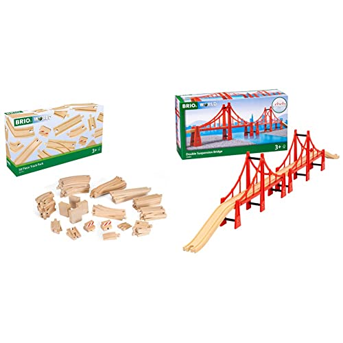 BRIO World 33772 Großes Schienensortiment 50 Teile - Schienen Set für die BRIO Eisenbahn - Kleinkindspielzeug empfohlen ab 3 Jahren & World 33683 Hängebrücke – Eisenbahnzubehör, ab 3 Jahren BRIO World 33772 Großes Schienensortiment 50 Teile - Schienen Set für die BRIO Eisenbahn - Kleinkindspielzeug empfohlen ab 3 Jahren & World 33683 Hängebrücke – Eisenbahnzubehör, ab 3 Jahren von BRIO