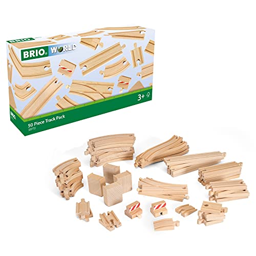 BRIO World 33772 Großes Schienensortiment 50 Teile - Schienen Set Eisenbahn - Kleinkindspielzeug empfohlen für Kinder ab 3 Jahren von BRIO