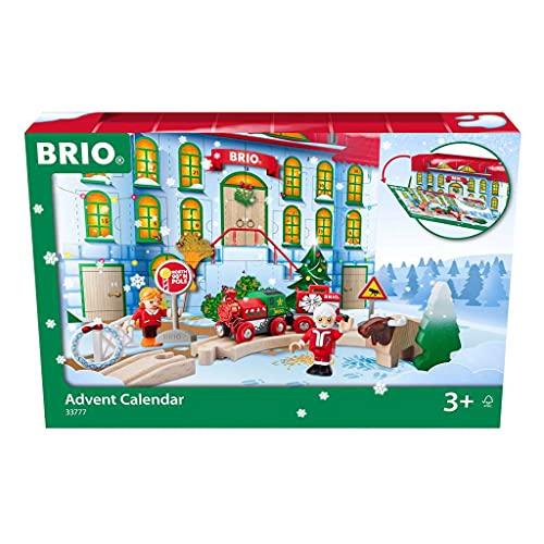 BRIO World 33777 Adventskalender 2021 - Spaß und Spannung in der Vorweihnachtszeit Holzeisenbahn - Empfohlen ab 3 Jahren von BRIO