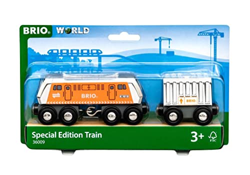 BRIO World 36009 Große Frachtlok mit Waggon (Special Edition 2022) - Limitierte Sonderauflage - Empfohlen für Kinder ab 3 Jahren von BRIO