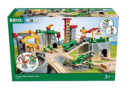 BRIO World 36010 Gebirgs-Frachten Set Deluxe - Eisenbahn-Spaß auf Mehreren Ebenen mit viel Zubehör - Viele Spielmöglichkeiten durch frei kombinierbare Elemente - Für Kinder ab 3 Jahren von BRIO