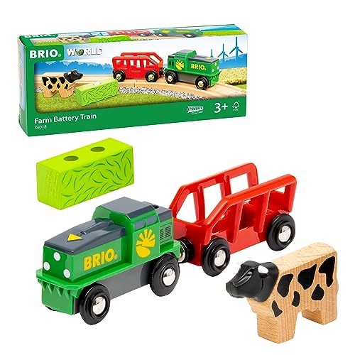 BRIO World 36018 - Bauernhof-Batteriezug - Batteriebetriebene Spielzeuglok für Kinder ab 3 Jahren von BRIO