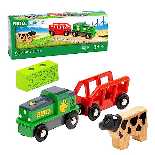BRIO World 36018 - Bauernhof-Batteriezug - Batteriebetriebene Spielzeuglok für Kinder ab 3 Jahren von BRIO
