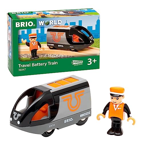 BRIO World 36047 Orange-schwarzer Reisezug | Batteriebetriebener Spielzeugzug für Kinder ab 3 Jahren von BRIO