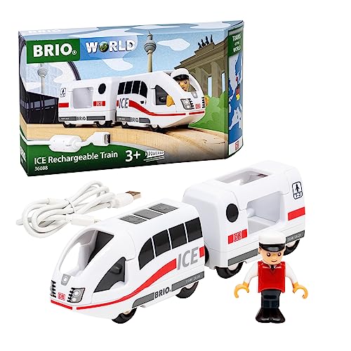 BRIO World 36088 - Trains of The World Ice Akkureisezug - Akku-betriebene Spielzeuglok für Kinder ab 3 Jahren von BRIO