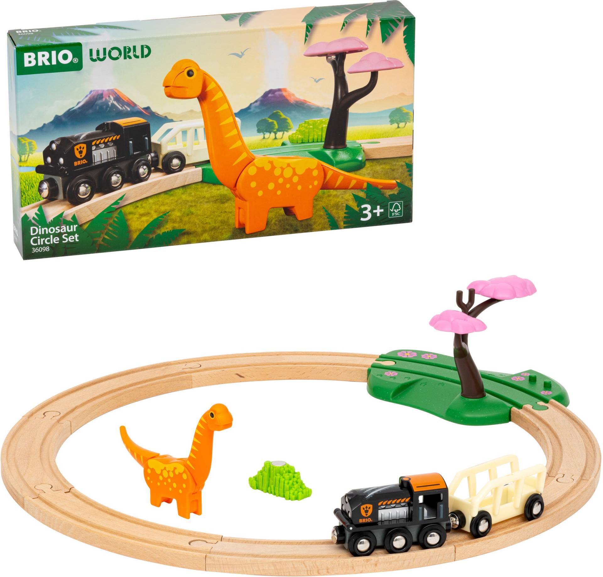 BRIO World 36098 Kreisrunde Spielbahn mit Dinosaurier von BRIO