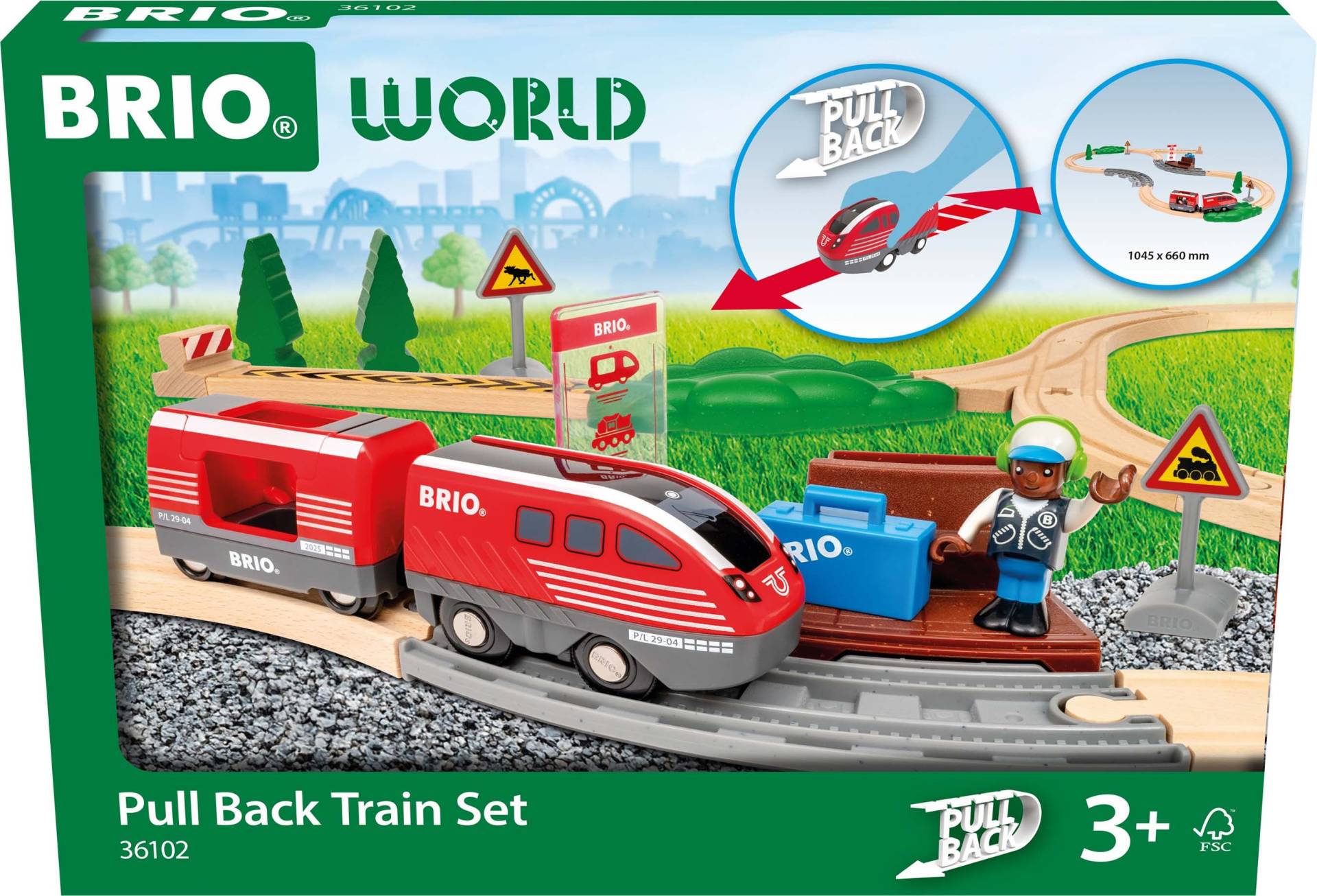 BRIO World 36102 Zugset mit Rückziehmotor von BRIO