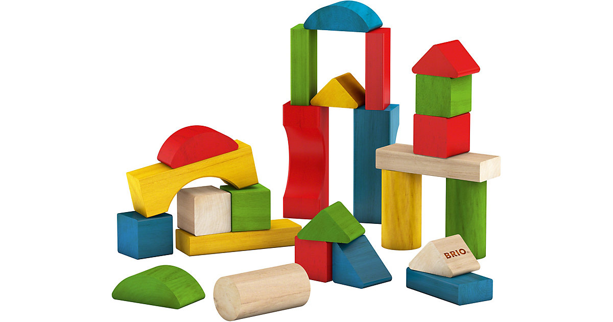 Bunte Holzbausteine, 25 Teile von BRIO