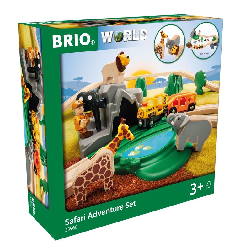 Eisenbahn-Set SAFARI BAHN 26-teilig in natur/bunt von Brio Brio® World