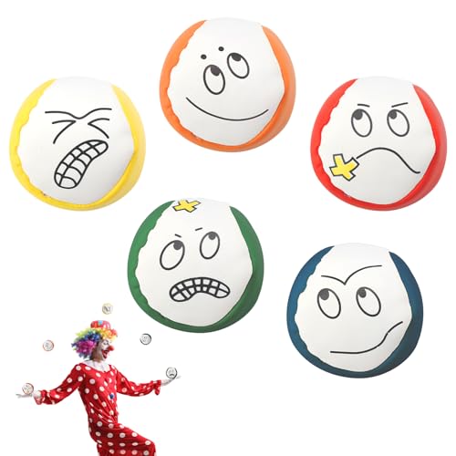 BRISKORE Jonglierbälle, 5 Stück Jonglierball Set, Jonglierbälle mit Naturfüllung, Jonglierbälle für Anfänge Mädchen & Jungen, Pädagogischer Jonglierball für drinnen und draußen(Ø 5cm) von BRISKORE
