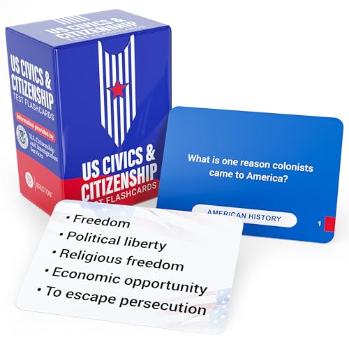 Briston 130 US Citizenship & Naturalization Learning Cards 2025 - Educational Resources for US History, Civics, National Symbols, and More - Fun & Engaging Game for American Citizenship Preparation von BRISTON