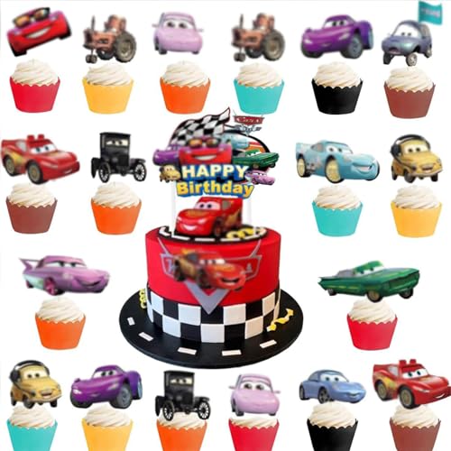 BRITIVIVE Car Geburtstags Kuchen Dekoration 25 Stück Auto Cake Topper Kinder Cars Tortendeko Geburtstag Junge Cars Muffins Deko für Geburtstagsfeiern Versammlunge BRITIVIVE Car Geburtstags Kuchen Dekoration 25 Stück Auto Cake Topper Kinder Cars Tortendeko Geburtstag Junge Cars Muffins Deko für Geburtstagsfeiern Versammlunge von BRITIVIVE