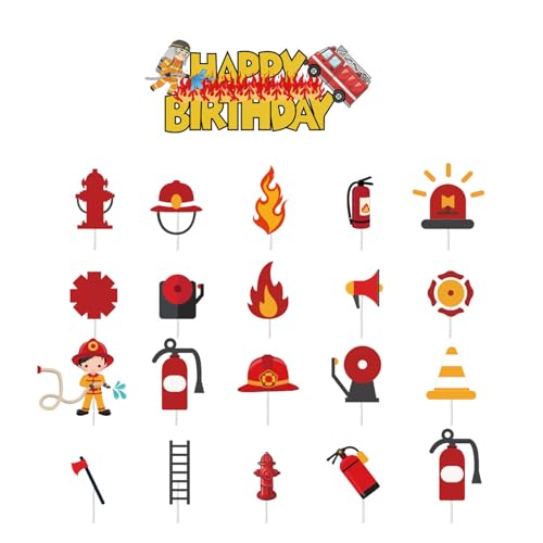 BRITIVIVE Feuerwehrmann Kuchendekorationen 21 Stück Feuerwehr Geburtstag Dekorationen Feuerwehrauto Fireman Fire Truck Cupcake Toppers Feuerwehr Tortendeko für Mottopartys, Kindergeburtstage BRITIVIVE Feuerwehrmann Kuchendekorationen 21 Stück Feuerwehr Geburtstag Dekorationen Feuerwehrauto Fireman Fire Truck Cupcake Toppers Feuerwehr Tortendeko für Mottopartys, Kindergeburtstage von BRITIVIVE
