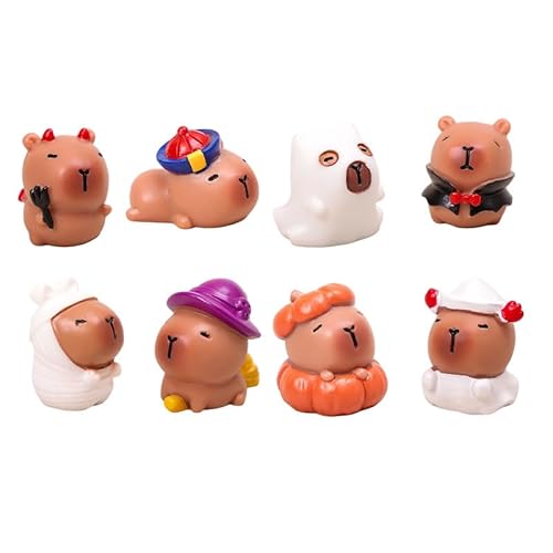 BRITIVIVE Mini Capybara Figurinen 8 Stück Halloween Capybara Figuren Miniatur Mini Wasserschwein Figuren Miniature Wasserschwein Tortendekoration für Kuchendekoration Halloween Party BRITIVIVE Mini Capybara Figurinen 8 Stück Halloween Capybara Figuren Miniatur Mini Wasserschwein Figuren Miniature Wasserschwein Tortendekoration für Kuchendekoration Halloween Party von BRITIVIVE