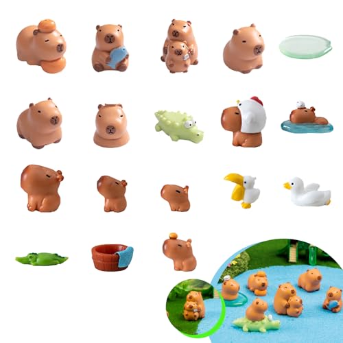 BRITIVIVE Mini Figuren Capybara Set 18 Stück Miniatur Wasserschwein Figuren Set Animal Kapybara Miniaturfiguren,für Kinder Geburtstag Party Kuchen Puppenhaus Desktop BRITIVIVE Mini Figuren Capybara Set 18 Stück Miniatur Wasserschwein Figuren Set Animal Kapybara Miniaturfiguren,für Kinder Geburtstag Party Kuchen Puppenhaus Desktop von BRITIVIVE