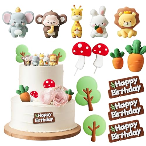 BRITIVIVE Tortendeko Dschungel 14 Stück Safari Tortendeko tortendeko Waldtiere Baby Dschungel Tier Kuchendeko für Kindergeburtstag Baby Shower Dekoration BRITIVIVE Tortendeko Dschungel 14 Stück Safari Tortendeko tortendeko Waldtiere Baby Dschungel Tier Kuchendeko für Kindergeburtstag Baby Shower Dekoration von BRITIVIVE
