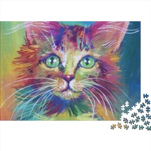 1000 Teile Puzzle mit Katze für Erwachsene, Puzzle-Geschenke, herausforderndes Spiel, 1000 Teile (75 x 50 cm) von BROJAQ