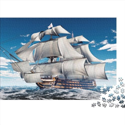 Boot-Puzzle für Erwachsene, 1000 Teile, Puzzle für Erwachsene, Geschenke, herausforderndes Spiel, 1000 Teile (75 x 50 cm) von BROJAQ