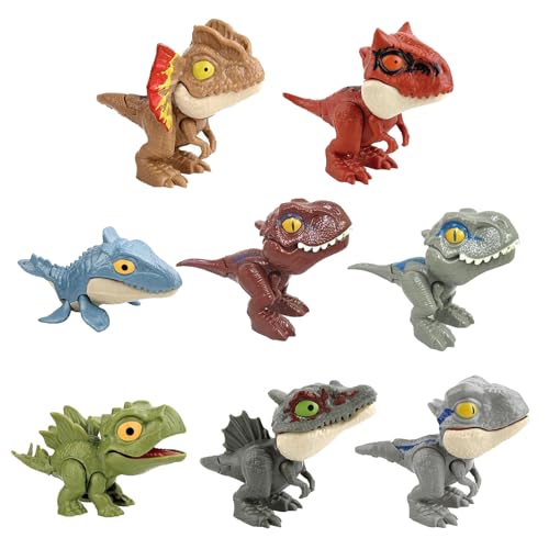 Dinosaurier-Fingerspielzeug für Kinder - Dino Handpuppe Tierspielzeug,Lernspielzeug für Kleinkinder, Dinosaurierfiguren, Dino-Fingerpuppen, Mini-Modelle, 8 Stück Brojaq von BROJAQ
