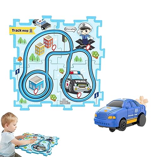 Kinderautobahn - Pädagogische interaktive Autostrecke,DIY-Kinderspielzeug für Weihnachten, Geburtstag, Geschenk für Jungen und Mädchen, für Vorschulkinder, Jungen und Mädchen ab 18 Monaten Brojaq von BROJAQ