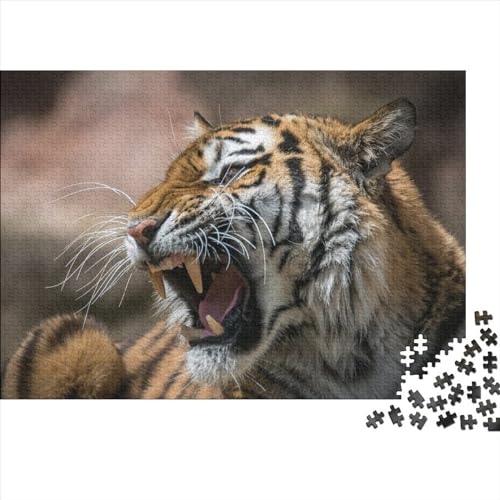 Tiger 1000 Teile Puzzle für Erwachsene, lustiges Puzzle für Erwachsene, herausforderndes Spiel, 1000 Teile (75 x 50 cm) von BROJAQ