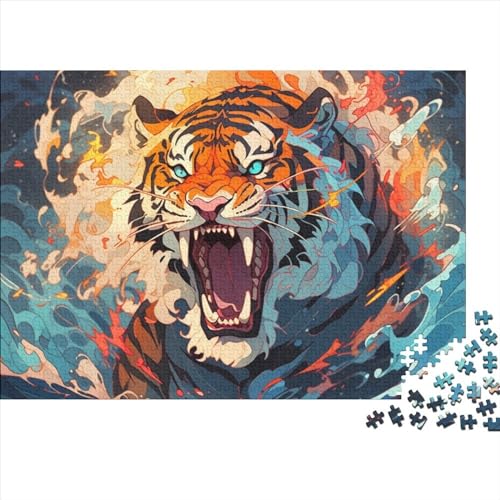 Tiger-Puzzle für Erwachsene, 1000 Teile, herausforderndes Spiel für Erwachsene, Geschenke, 1000 Teile (75 x 50 cm) von BROJAQ