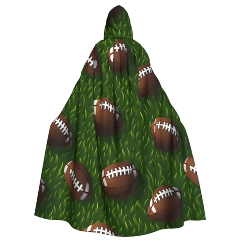 BROLEO American Football Ball auf Gras, Sportdruck, Halloween, Erwachsenen-Kapuzenumhang, ohne Reißverschluss, bequem für Kostümpartys BROLEO American Football Ball auf Gras, Sportdruck, Halloween, Erwachsenen-Kapuzenumhang, ohne Reißverschluss, bequem für Kostümpartys von BROLEO