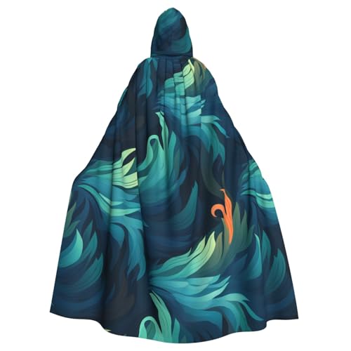 BROLEO Aurora Prints Halloween-Umhang mit Kapuze für Erwachsene, ohne Reißverschluss, bequem für Kostümpartys von BROLEO