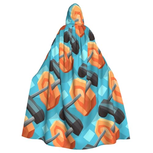 BROLEO Barbell Prints Halloween Erwachsene Kapuzenumhang ohne Reißverschluss, bequem für Kostümpartys BROLEO Barbell Prints Halloween Erwachsene Kapuzenumhang ohne Reißverschluss, bequem für Kostümpartys von BROLEO